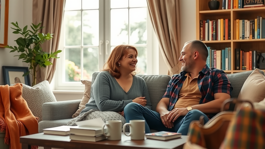 married couple talking